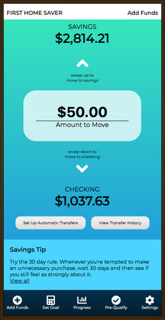 First Home Saver App Screenshot - Funds admin screen